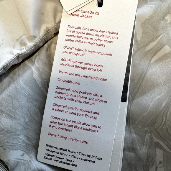 lululemon Team Canada Down Jacket size 6 - Picture 16 of 16